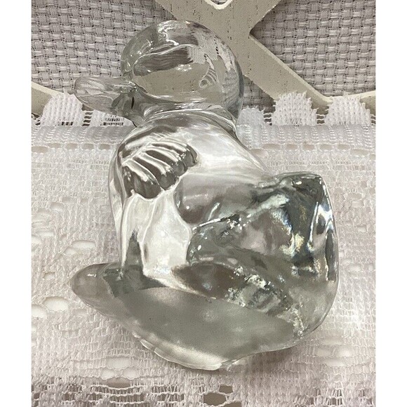 Clear Art Glass Duckling Paperweight Farm Decor Figure Fenton Style Unmarked - Picture 8 of 13